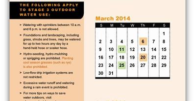 Link to April 2014 Stage 3 Water Calender