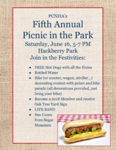 PCNHA Picnic in the Park June 2018